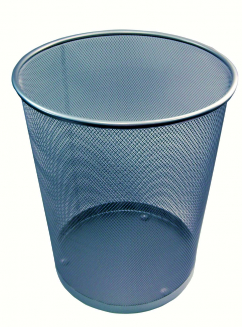 Cestino serie "Mesh" in rete metallica verniciata colore silver, capienza 18 Lt