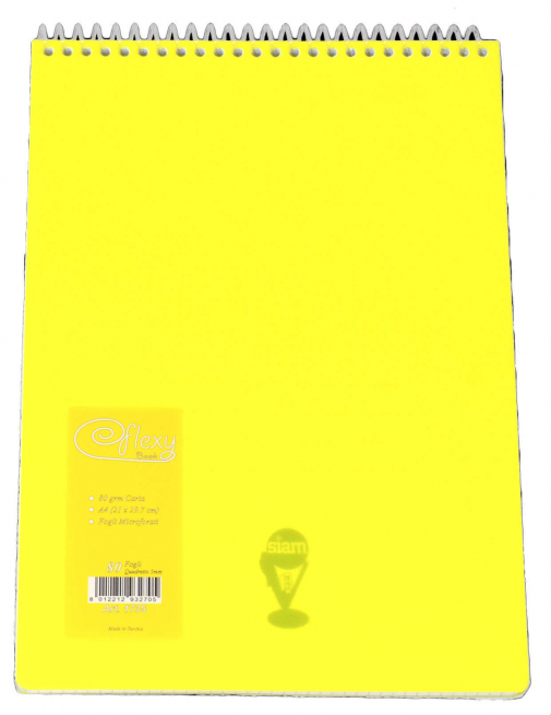Blok notes con spirale plastificata, formato A4, a righe