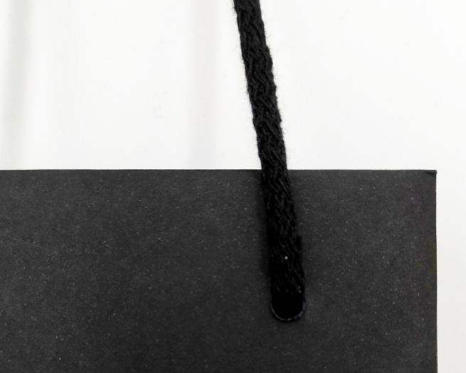 Shopper nero portabottiglia, con maniglia cordone cotone