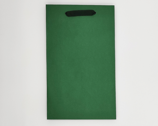 Shopper verde bosco rinforzate, fondo largo quadrato, maniglia fettuccia in cotone, confezione da 12 pezzi