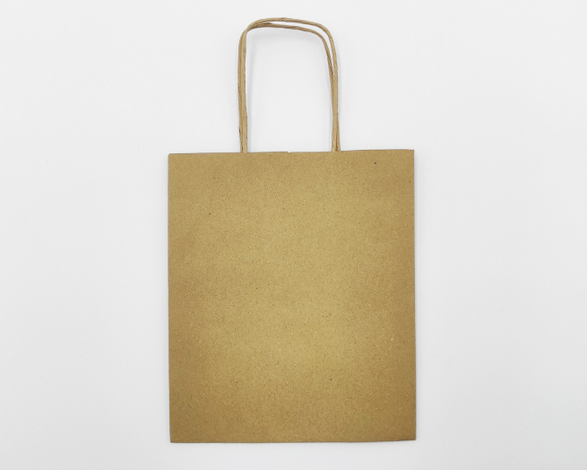 Shopper kraft avana con fondo largo quadrato e maniglia ritorta