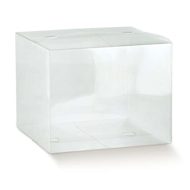 Scatola "Clip" trasparente, 21x21 cm, confezione da 10 pezzi, varie altezze