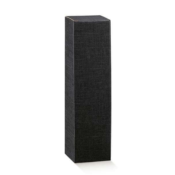 Scatola porta bottiglia Champagne in cartone kraft nero, confezione da 50 pezzi