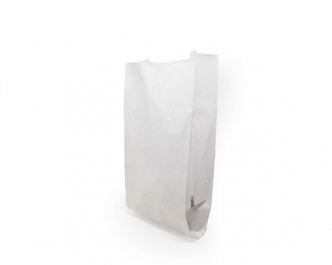 Mini sacchetto in carta kraft bianco 40gr. 8x18 cm, cartone da 10 kg.