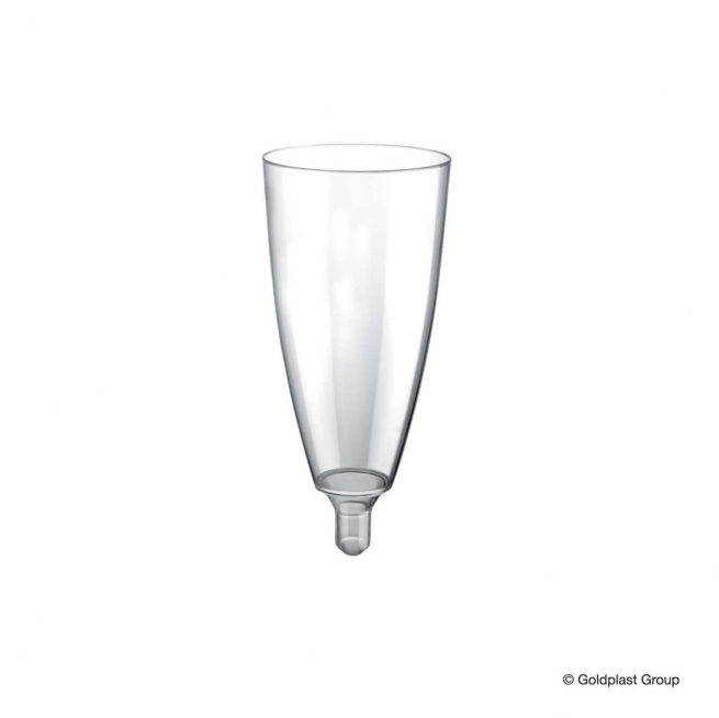 Bicchiere flute plastica in PS trasparente 120cc, confezione da 20 pezzi
