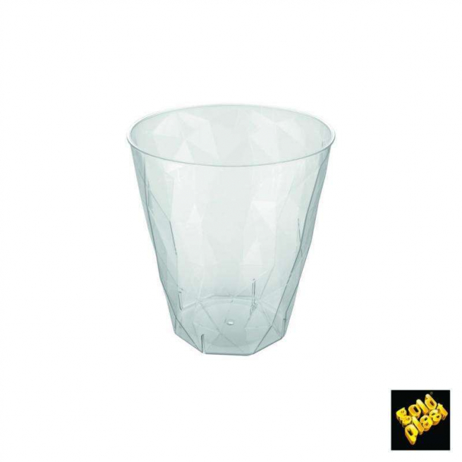 Bicchiere trasparente in PS effetto ghiacciato, confezione da 20 pezzi