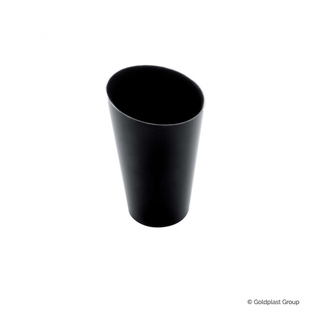 Bicchierino fingerfood conico alto PS nero 75cc confezione da 25 pezzi
