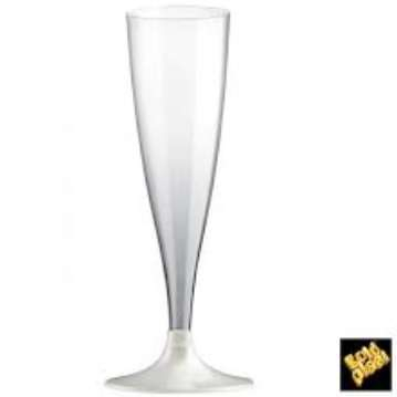 Bicchiere calice flutes trasparente 140cc con gambo, confezione da 20 pezzi