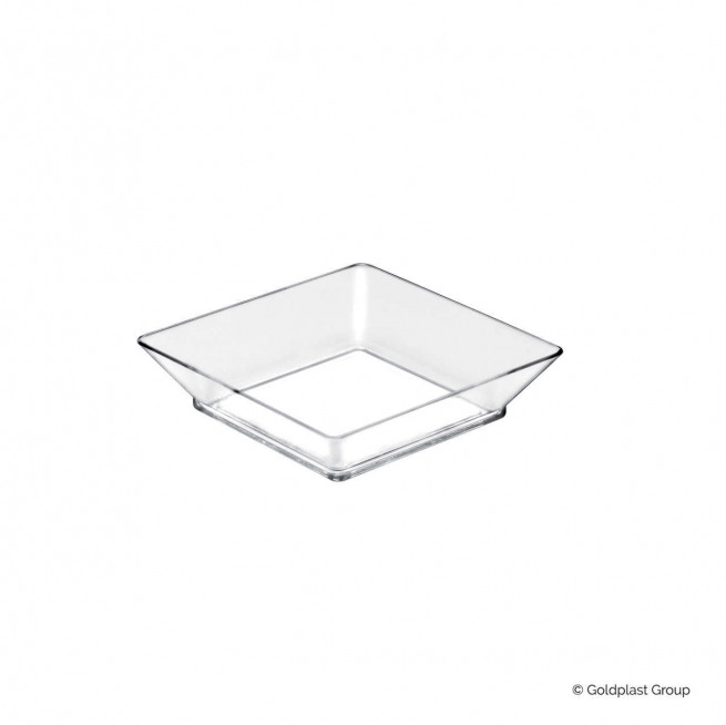 Piattino fingerfood quadrato  trasparente 65x65mm 45cc, confezione da 25 pezzi