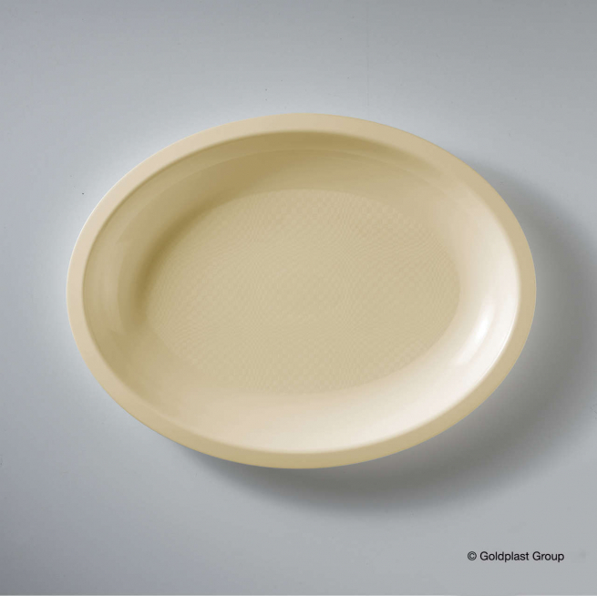 Piatto ovale champagne in plastica pp