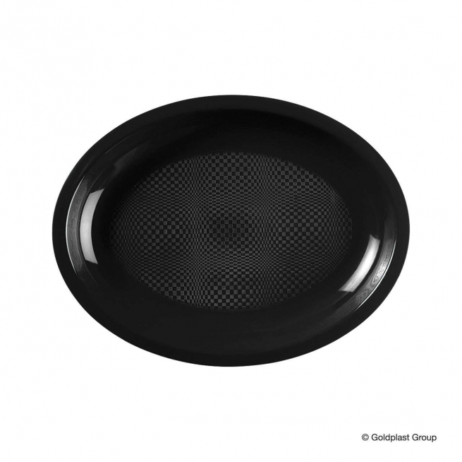 Piatto ovale nero in plastica pp