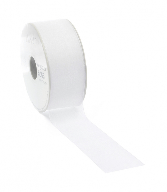 Rotolo nastro organza bianco, lunghezza 50 metri