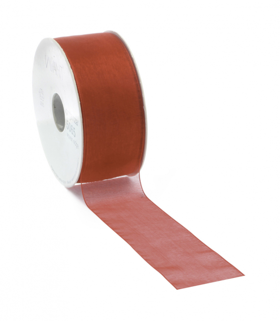 Rotolo nastro organza rosso, lunghezza 50 metri