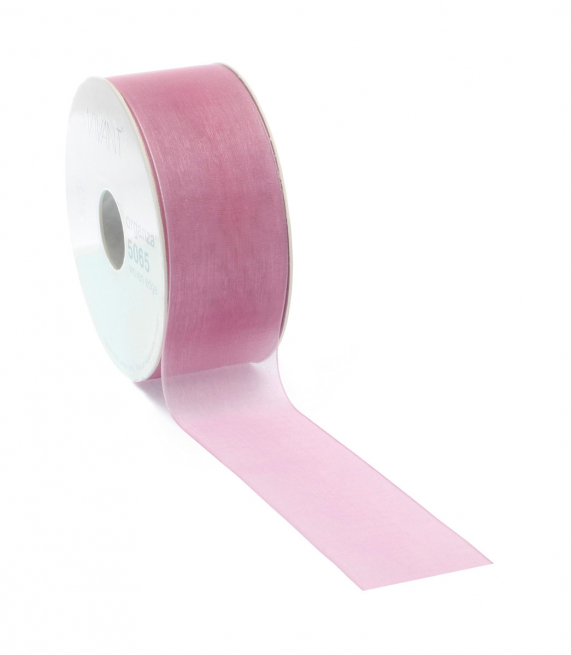 Rotolo nastro organza rosa antico, lunghezza 50 metri