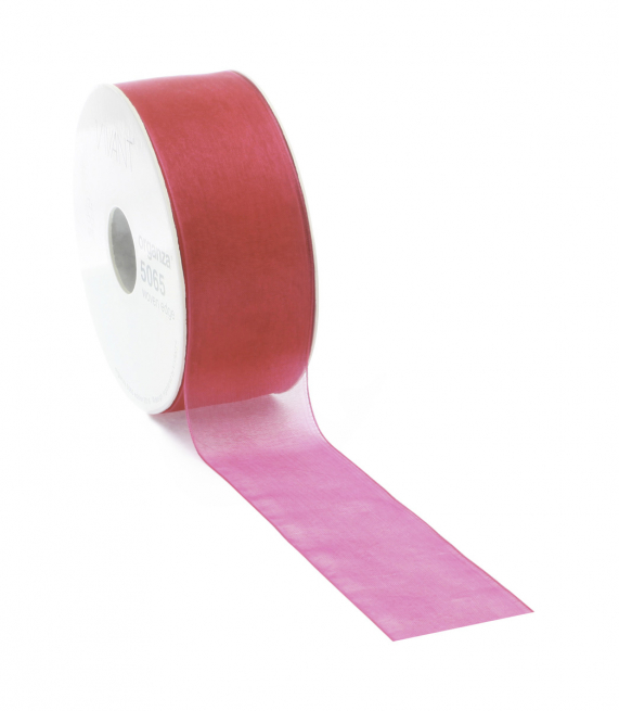 Rotolo nastro organza magenta fucsia, lunghezza 50 metri