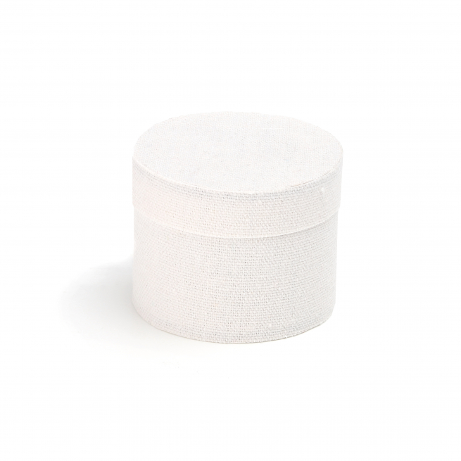 Scatola base rotonda in cotone diametro 4.5cm, altezza 5cm, confezione da 6 pezzi