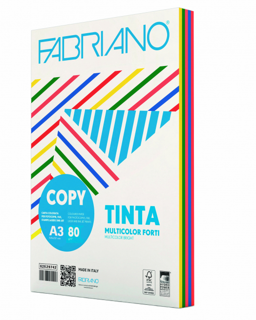 Risma di carta "Mixforti" da 80 gr/mq, formato A3, confezione da 250 fogli