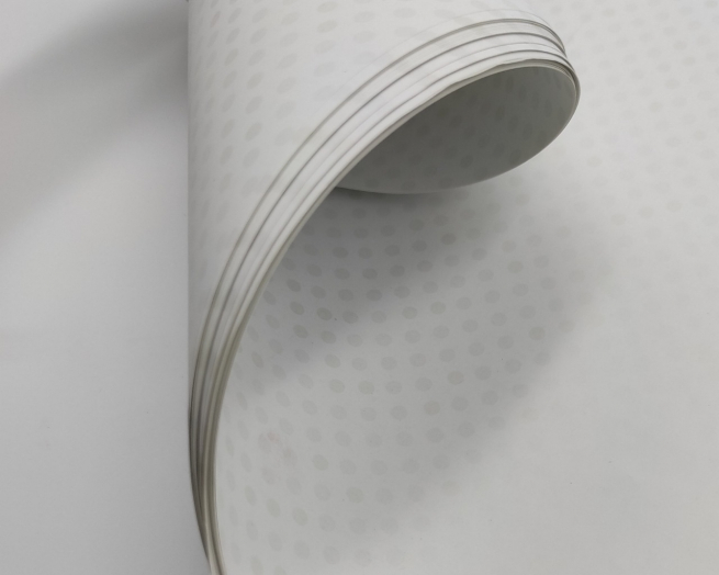 Carta da regalo double bianco 1 lato pois e 1 lato righe tono su tono, formato 70x100 cm, confezione da 25 fogli