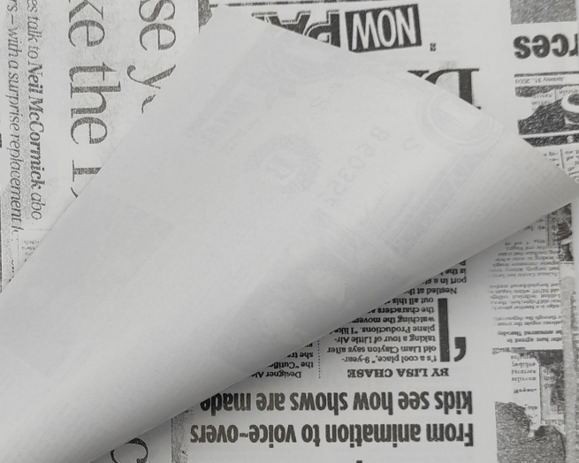 Carta regalo patinata in fogli, fantasia stampa giornale, 70x100 cm, confezione da 25 fogli