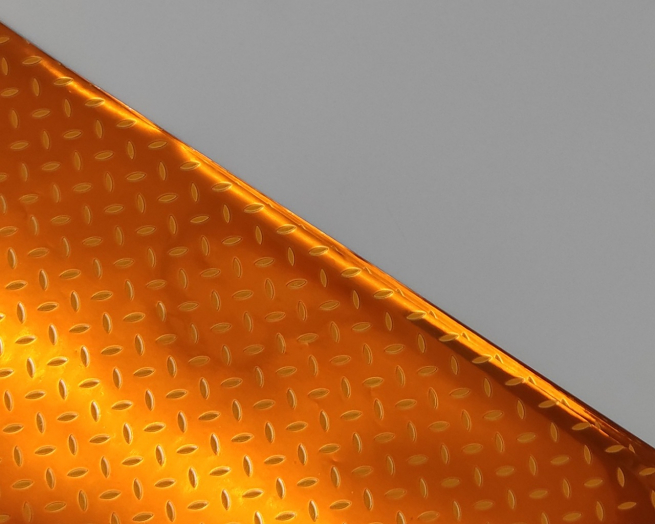 Carta regalo metallizzata "Rice" arancione fondo argento, formato 70x100 cm, confezione da 25 fogli