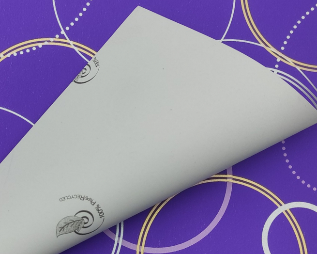 Carta da regalo viola in fogli, fantasia "Ring", formato 70x100 cm, confezione da 25 fogli