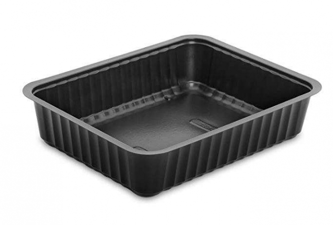 Vaschetta nera PP microonde linea alphacel per utilizzo con termosaldatrice