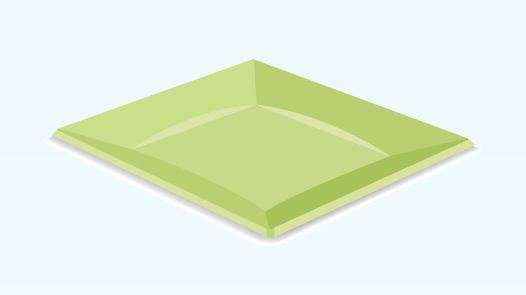 Piatto piano quadro plastica verde mela 24x24 cm confezione da 12 pezzi