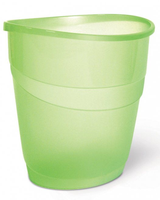Cestino gettacarte ovale verde trasparente diametro 23.5 cm, da 16 litri