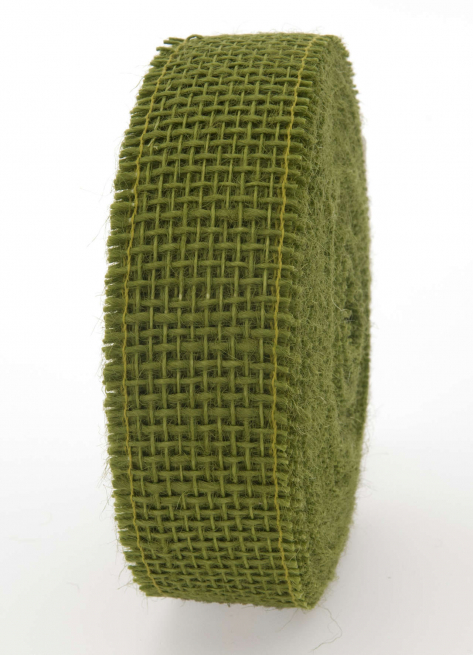 Rotolo nastro juta naturale verde oliva, lunghezza 20 metri