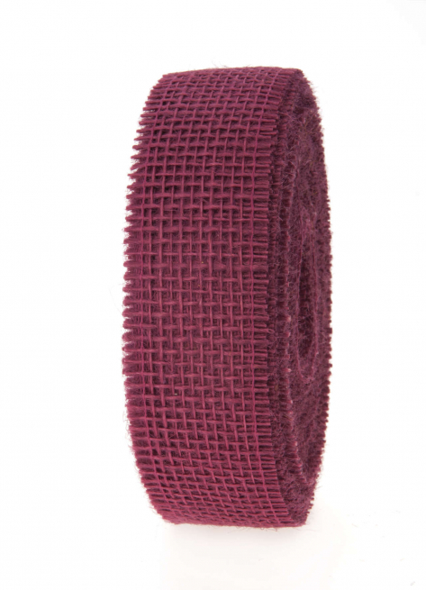 Rotolo nastro juta naturale fucsia, lunghezza 20 metri
