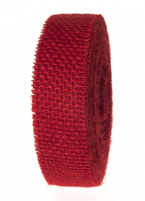 Rotolo nastro juta naturale rosso, lunghezza 20 metri