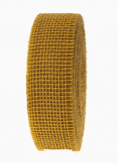 Rotolo nastro juta naturale giallo senape, lunghezza 25 metri