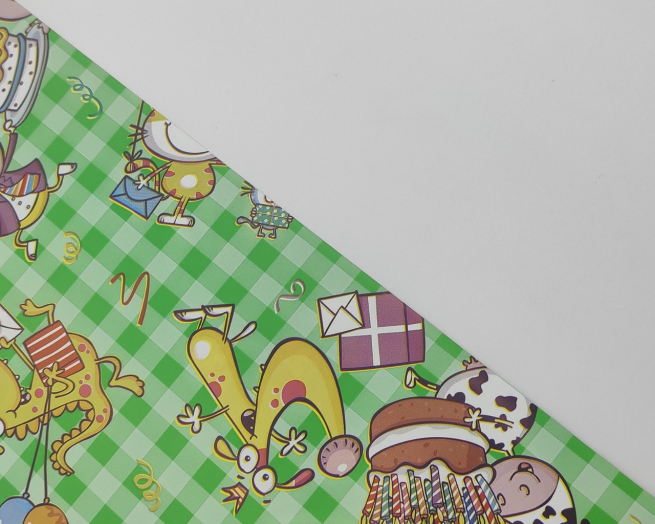 Sacchetto regalo fantasia "Happy Birthday", colore verde, confezione da 50 pezzi