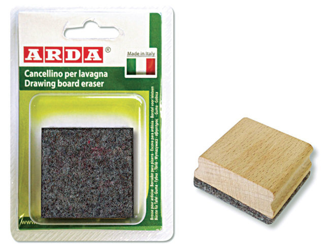 Cancellino per lavagna con impugnatura in legno naturale 4.5x4.5 cm