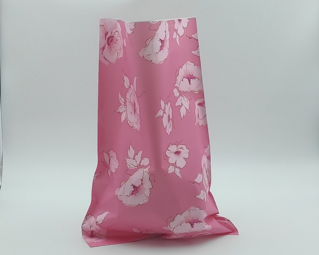 Sacchetto regalo perlato con peonia rosa