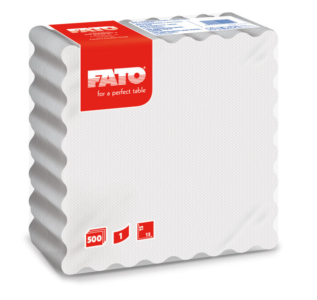 Tovagliolo in carta 1 velo bianco smerlato, formato 15x15, confezione da 500 pezzi