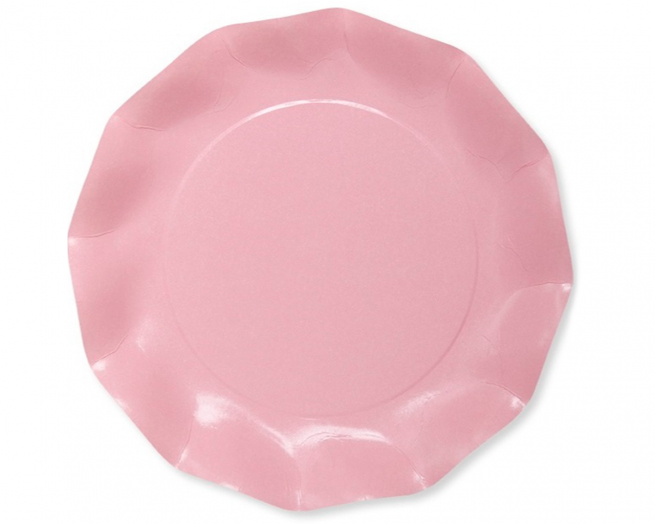Piatto in cartoncino compostabile quarzo rosa, confezione da 20 pezzi