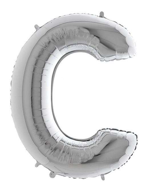 Palloncino lettera argento, altezza 102 cm
