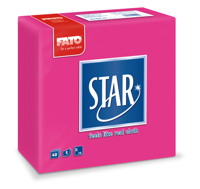 Tovagliolo fuxia microcollato 38x38cm, confezione da 40 pezzi