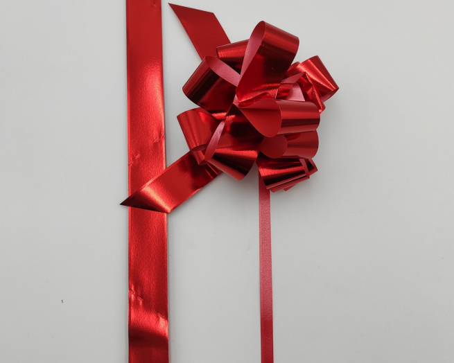 Coccarda laccio lux metallizzato, colore rosso