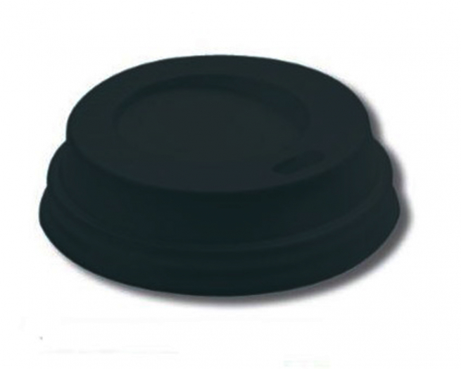 Coperchio in plastica nera con beccuccio per bicchieri in cartoncino con capienza 9oz confezione da 100 pezzi