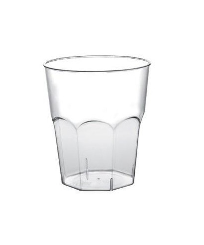 Bicchiere in plastica (PS) trasparente base ottagonale, linea "Cocktail"
