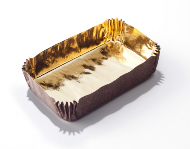 Pirottino rettangolare marrone con interno oro impermeabile, confezione da 500 pezzi