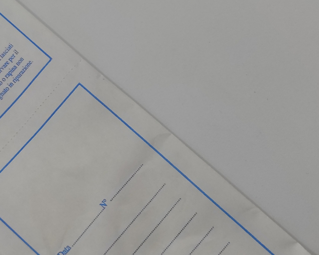 Busta a strappo per riparazioni, formato 8x23 cm, confezione da 100 pezzi