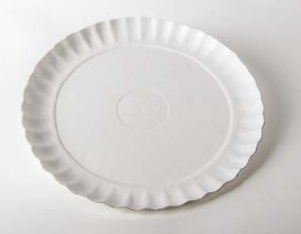 Vassoio cartone rotondo bianco, confezione da 5 kg