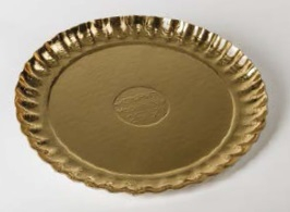 Vassoio cartone rotondo oro, confezione da 5 kg