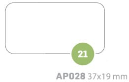 Etichette adesive rettangolari bianche, busta da 10 fogli