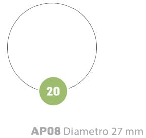 Etichette adesive tonde bianche, busta da 10 fogli