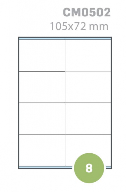 Etichette adesive rettangolari bianche in foglio A4 con margine, per stampa laser, inkjet e fotocopiatrice in scatola da 100 fogli