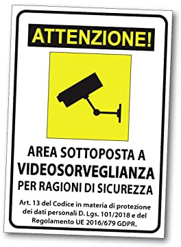 Cartello "Videosorveglianza", in PVC rigido, 20x30cm